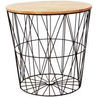 European style metal wire storage basket multifunction tea table