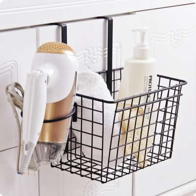 China factory supply metal bathroom sundries storage basket hair dryer rack