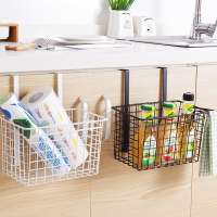 Kitchen supplies storage rack cabinet door back hanging basket supplier